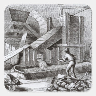 Puddling Eisen Quadratischer Aufkleber