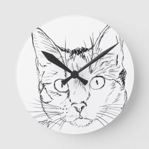 Puddy Cat Runde Wanduhr