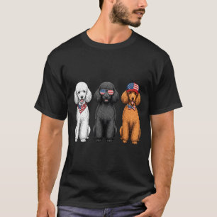 Pudel 4. Juli US-Amerikanische Flagge Hund Patriot T-Shirt