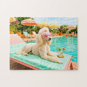 Pudel auf Liegestuhl Puzzle