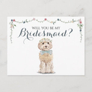 Pudel Boo Hund Brautparty Sei meine Brautjungfer Einladungspostkarte