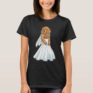 Pudel Brautkleid Hochzeit T-Shirt
