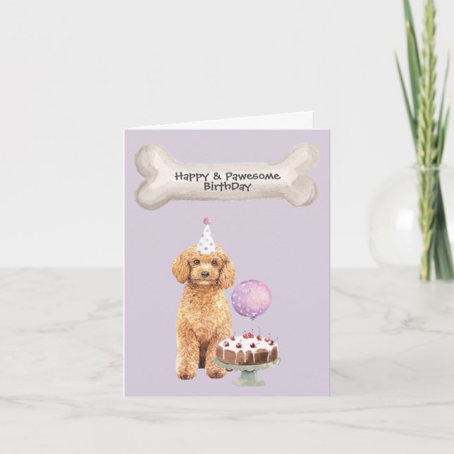 Pudel Cavapoo Hund Geburtstag Feiertagskarte (Vorderseite)