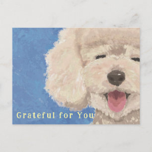 Pudel Dankeskarte Dankbar für Dich Süßer Hund Postkarte