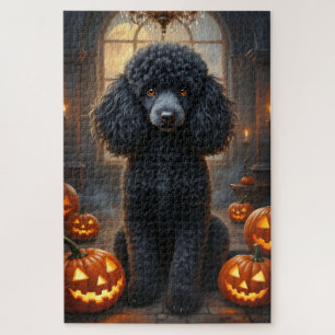 Pudel-Gotik-Ballroom-Halloween-Porträt-Kunst Puzzle