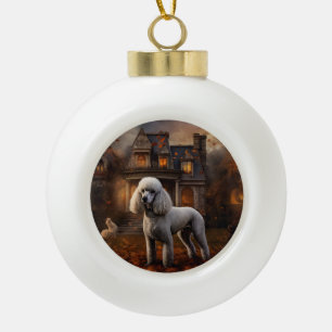 Pudel Halloween Gruselig Keramik Kugel-Ornament
