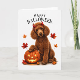 Pudel Halloween Teufelshund Karte