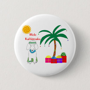 Pudel-Hawaiianer-Weihnachten Button