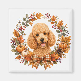 Pudel-Herbstkranz Magnet
