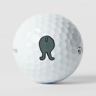 Pudel Hintern Blau Golfball
