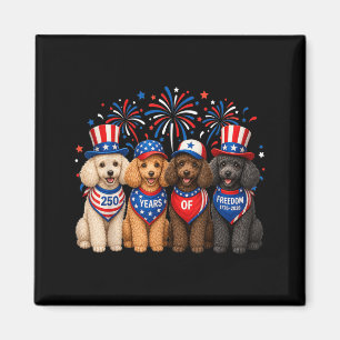 Pudel Hund 250 Jahre Amerikanisch 1776 2026 4. Jul Magnet