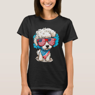 Pudel Hund Amerikanische Flagge 4. Juli Männer Fra T-Shirt