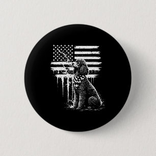 Pudel Hund amerikanische Flagge USA 4. Juli Hunde Button