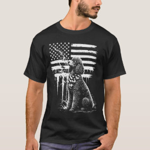 Pudel Hund amerikanische Flagge USA 4. Juli Hundel T-Shirt