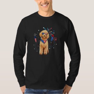 Pudel Hund Amerikanische USA-Flagge 4. Juli Männer T-Shirt