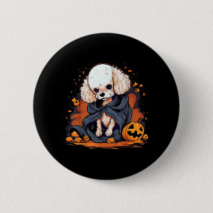 Pudel-Hund Halloween Button