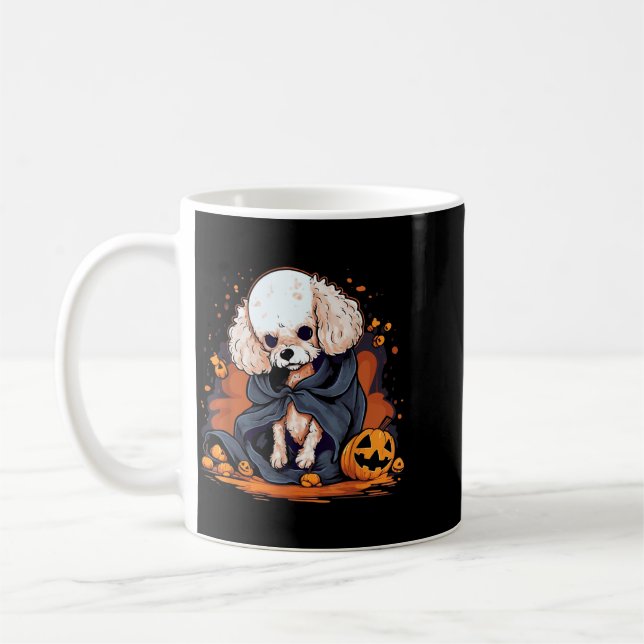 Pudel-Hund-Halloween Kaffeetasse (Links)
