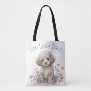 Pudel-Hund-Mama-Blumenmuster