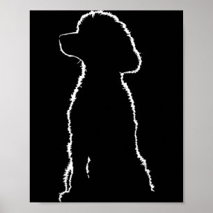 Pudel-Hund Minimalistische Silhouette Eleganter Hu Poster