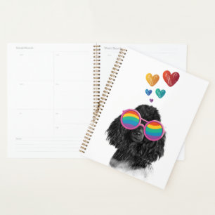 Pudel-Hund mit Herzen Valentinstag Planer