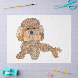Pudel Hund  Seidenpapier