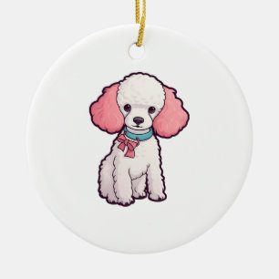 Pudel Hund Super Süß Keramik Ornament