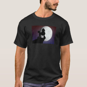 Pudel Hund und Mond T-Shirt