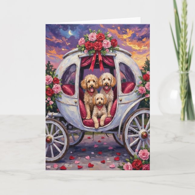 Pudel Hund Valentinstag  Karte (Vorderseite)