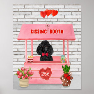 Pudel-Hund Valentinstag Kussstand Poster