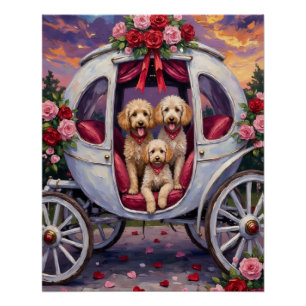 Pudel Hund Valentinstag Poster