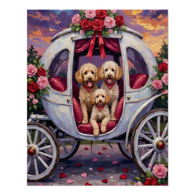 Pudel Hund Valentinstag  Poster (Vorderseite)