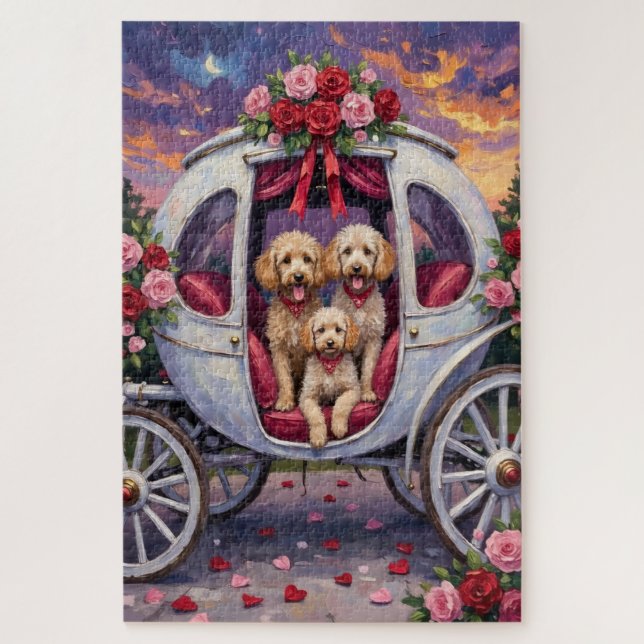 Pudel Hund Valentinstag  Puzzle (Vertikal)