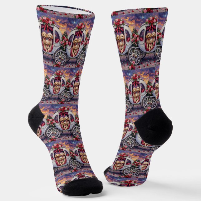 Pudel Hund Valentinstag  Socken (Gewinkelt)