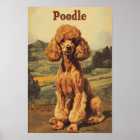 Pudel Hund Vintage Kunst