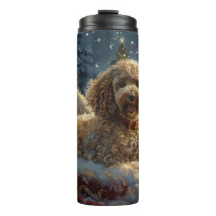 Pudel-Hund-Weihnachtsfestlich Thermosbecher