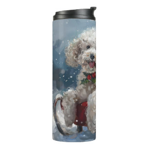 Pudel-Hund Weihnachtsfestlich Thermosbecher