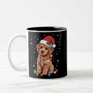 Pudel-Hunde-Baum-Weihnachten-Xmas-Haustier-Tier-Hu Zweifarbige Tasse