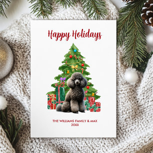 Pudel-Hunde-Familien-Weihnachten Feiertagskarte
