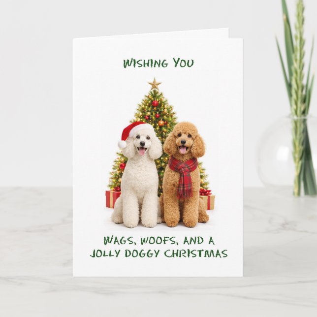 Pudel-Hunde Weihnachten (Vorderseite)