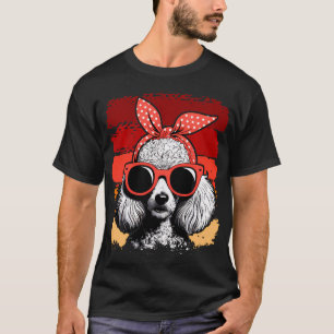 Pudel-Hundemutter-Bandana-Sonnenbrille Mutter T-Shirt