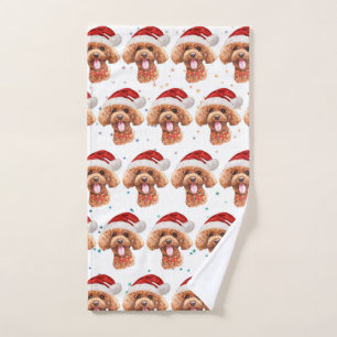 Pudel-Hunderasse Weihnachtssterne Handtuch