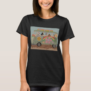 Pudel im Hippie-Van T-Shirt