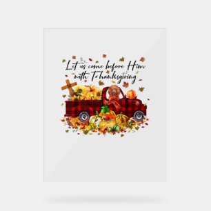 Pudel-Kürbis-Vintage-LKW-Thanksgiving-lustiger Ha Acrylschild