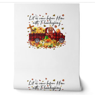 Pudel-Kürbis-Vintage-LKW-Thanksgiving-lustiger Ha Tapete