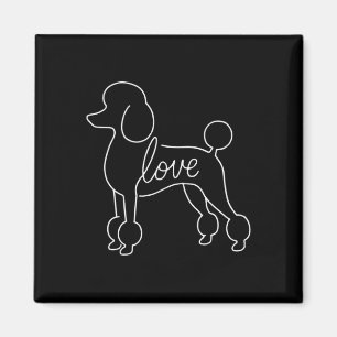 Pudel-Liebe-Linienkunst minimalist elegantes Hunde Magnet