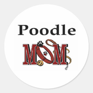 Pudel-Mama-Aufkleber Runder Aufkleber