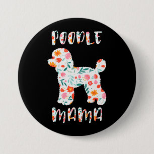 Pudel-Mama Floraler Hunde-Liebhaber Button