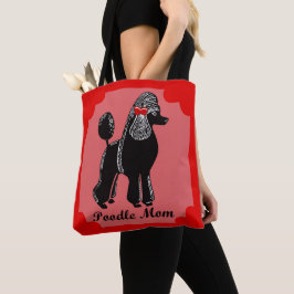 Pudel-Mama-Rosa, Rot und Schwarz-Taschen-Tasche