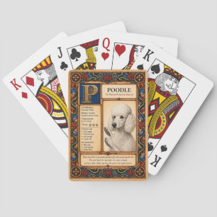 Pudel, mittelalterliche Bestiarien-Kunst Spielkarten