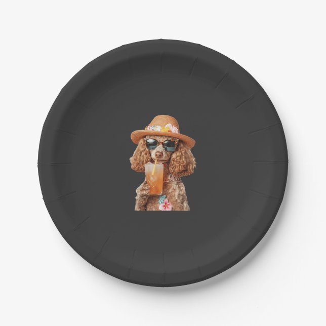 Pudel Pappteller (Vorderseite)